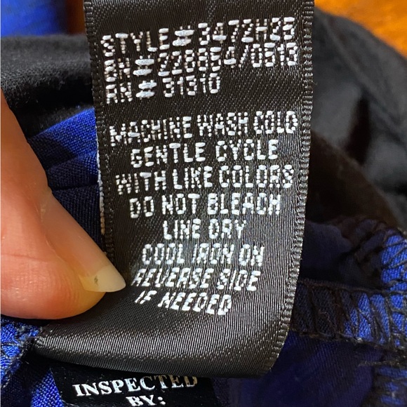 EUC Women’s Size 3X, I. N. Studio Heather Gray/Blue  & Black Diagonal Stripes - Picture 12 of 14